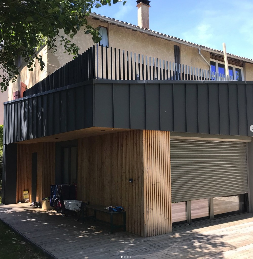 Garde-corps bandeau acier rouillé cintré